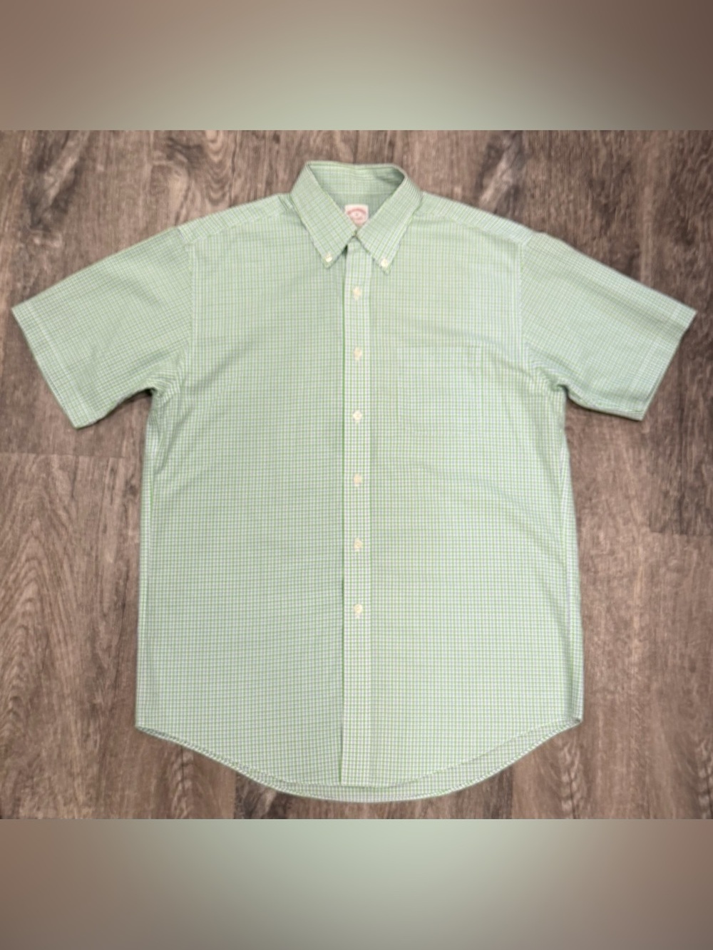 Brooks Brothers Green Plaid Button Down Shirt Men’s M 100% Cotton